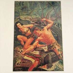 Jungle adventure danger matted art Pulp Pop